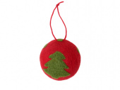 Новогодний шар в футляре Елочная игрушка (зеленый, красный)