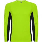 Спортивная футболка SHANGHAI L/S мужская, ФЛУОРЕСЦЕНТНЫЙ ЗЕЛЕНЫЙ/ЧЕРНЫЙ L