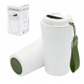 Термокружка Surprise To Go с индикатором, белая/хаки