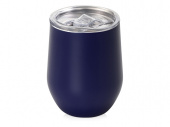 Вакуумная термокружка Sense, непротекаемая крышка, крафтовая упаковка (темно-синий)