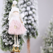 Новогоднее украшение Рождественский ангел, розовый