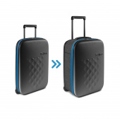 Чемодан складной Rollink Earth 55x40x20 см, 2 колеса, черный/синий