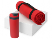Подарочный набор Cozy с пледом и термокружкой (красный)