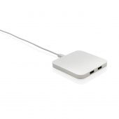 Беспроводная док-станция из переработанного пластика RCS с USB-портами, 10 Вт Беспроводная док-станция из переработанного пластика RCS с USB-портами, 10 Вт