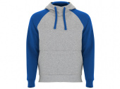 Толстовка с капюшоном Badet мужская (серый меланж, синий)
