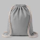 Рюкзак со шнурком Tenes из хлопка 140 г/м² (серый)