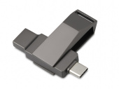 Флешка 64 ГБ USB Type-C и USB 3.0 Тесла (темно-серый)