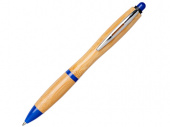 Ручка шариковая Nash из бамбука (ярко-синий, натуральный)