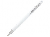 Ручка шариковая с серебристой отделкой Kish (белый)