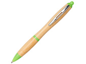 Ручка шариковая Nash из бамбука (натуральный, зеленое яблоко)