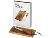 Подарочный набор для сыра и вина Nantes 2 предмета (коричневый, серебристый)