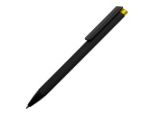 Ручка металлическая шариковая Taper Metal soft-touch (черный, желтый)