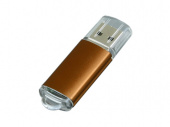 USB-флешка на 64 Гб с прозрачным колпачком (коричневый)