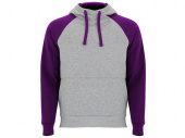 Толстовка с капюшоном Badet мужская (серый меланж, фиолетовый)