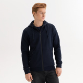 Толстовка на молнии с капюшоном MATEO, темно-синяя, размер XXXL