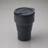 Силиконовый складной стакан GoCup (темно-серый)