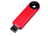 USB 3.0- флешка промо на 64 Гб прямоугольной формы, выдвижной механизм (красный, черный)