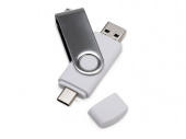 USB3.0/USB Type-C флешка на 32 Гб Квебек C (белый)