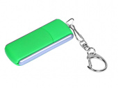 USB 2.0- флешка промо на 8 Гб с прямоугольной формы с выдвижным механизмом (зеленый, серебристый)