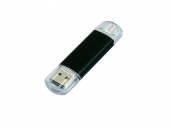 USB 2.0/micro USB- флешка на 16 Гб (черный)