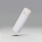 Вакуумная термокружка c кнопкой Guard, soft-touch, 400 мл, тубус (белый)
