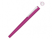 Ручка металлическая роллер Brush R GUM soft-touch с зеркальной гравировкой (розовый)