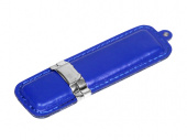 USB 2.0- флешка на 16 Гб классической прямоугольной формы (синий, серебристый)