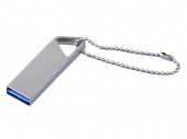 USB 2.0-флешка на 64 Гб с мини чипом и отверстием для цепочки (серебристый)