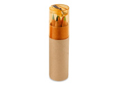 Коробка с 6 цветными карандашами ROLS (оранжевый, натуральный)