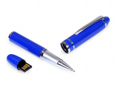 USB 2.0- флешка на 64 Гб в виде ручки с мини чипом (синий)