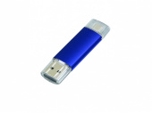 USB 2.0/micro USB- флешка на 16 Гб (синий)