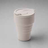 Силиконовый складной стакан GoCup (бежевый)