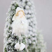 Новогоднее украшение рождественский ангел Брайтенс, белый