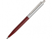 Ручка пластиковая шариковая Point Polished Metal (серебристый, бордовый)