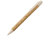Ручка из пробки и переработанной пшеницы шариковая Evora (коричневый, бежевый)