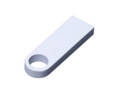 USB 2.0-флешка на 512 Мбайт  с мини чипом и круглым отверстием (белый)