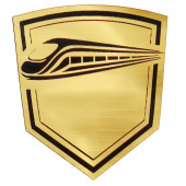 Шильд-наклейка поезд, золото