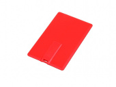 USB 2.0- флешка на 16 Гб в виде пластиковой карты (красный)