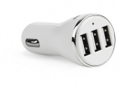 Адаптер автомобильный USB  Kubic A3 (белый)