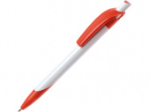 Ручка пластиковая шариковая Тироль (красный, белый)