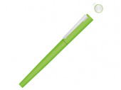 Ручка металлическая роллер Brush R GUM soft-touch с зеркальной гравировкой (зеленое яблоко)