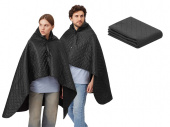 Плед-пончо 2-в-1 Cappy с капюшоном и мешком (черный)