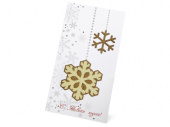 Открытка Новогодние снежинки (коричневый, белый)