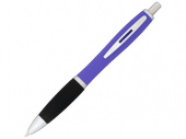 Ручка металлическая шариковая Nash прорезиненная (черный, пурпурный)