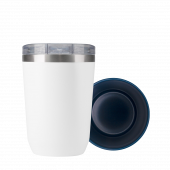 Термокружка вакуумная с керамическим покрытием Арктик, белый/синий