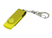 USB 2.0- флешка промо на 32 Гб с поворотным механизмом и однотонным металлическим клипом (желтый, желтый)
