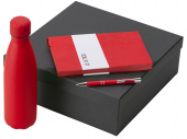 Подарочный набор Color it с блокнотом, металлической ручкой и термобутылкой (красный, красный, красный, красный)