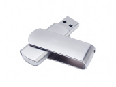 USB 3.0- флешка на 64 Гб глянцевая поворотная (серебристый)