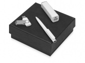 Подарочный набор On-the-go с флешкой, ручкой и зарядным устройством (белый)