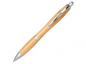 Ручка шариковая Nash из бамбука (серебристый, натуральный)